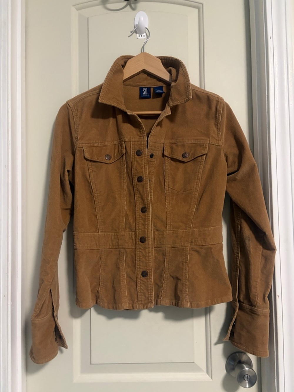 SO Women’s Tan Corduroy Jacket - Classic Layer Size L but it feels more like M